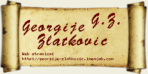 Georgije Zlatković vizit kartica